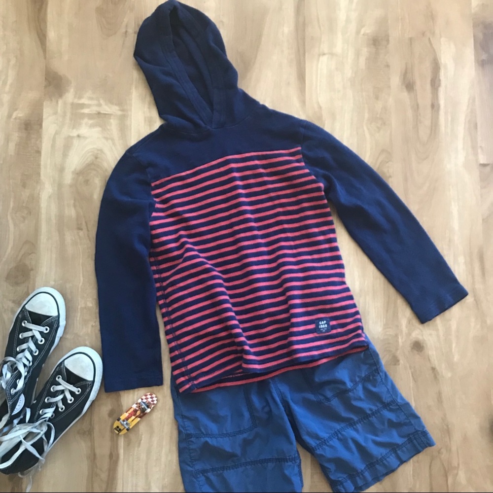 GAP Kids Boys Striped Pullover Hoodie